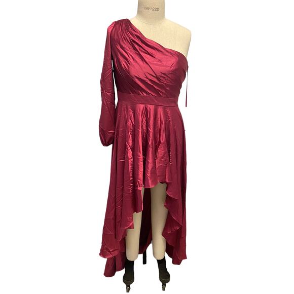 Mac Duggal 49141 High Low One Shoulder Flowy Gown 12 - Picture 2 of 7